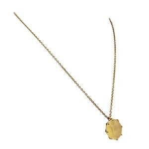 28” Les Néréides La Diamantine 14K GP Hand Faceted Yellow Glass Pendant Necklace